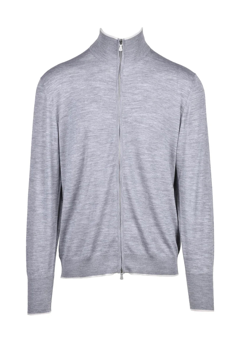 Zip Cardigan Wool - Grey