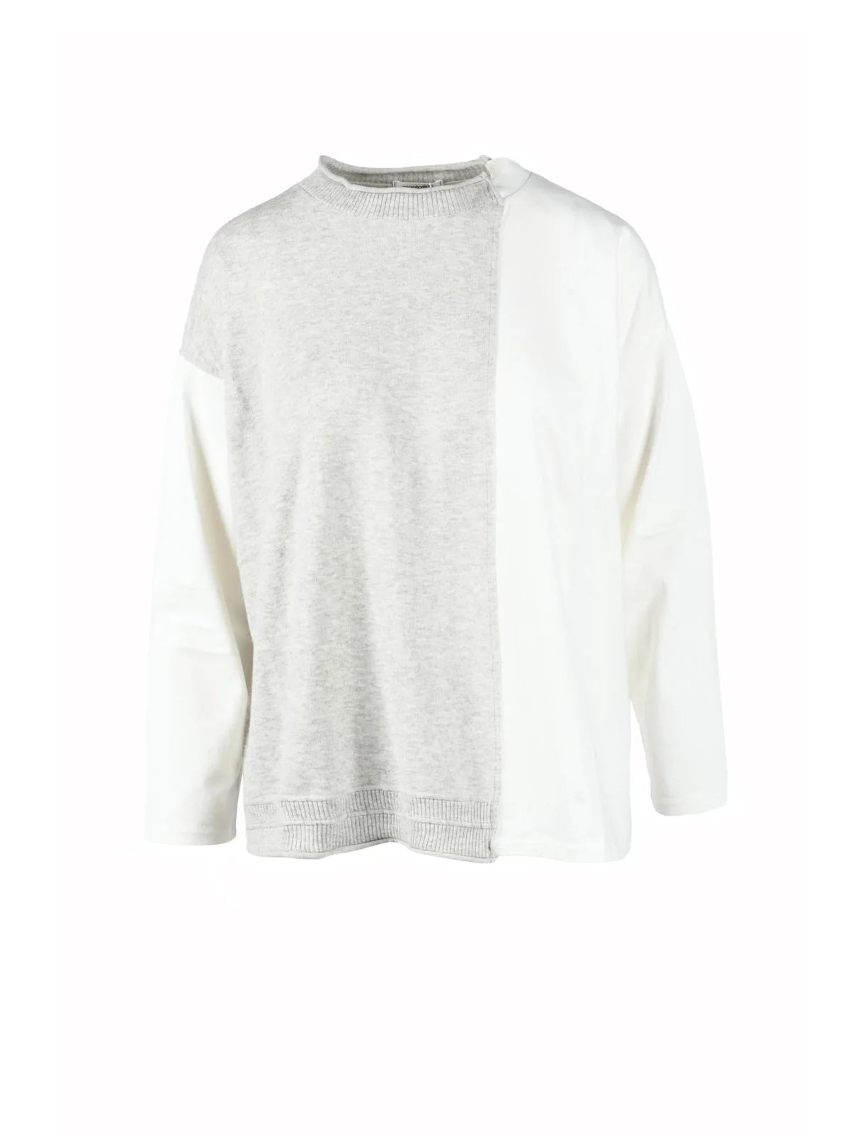 White/Grey Patchwork Knit