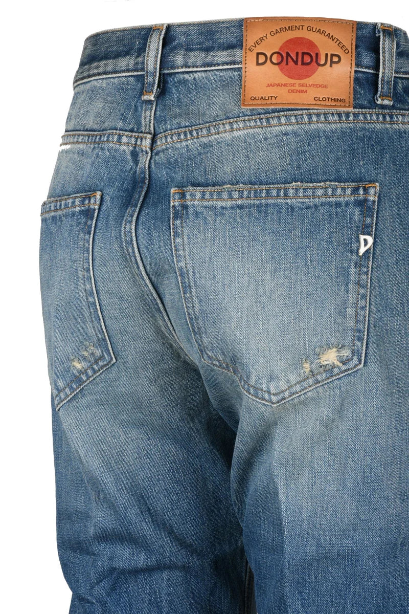 Distressed Blue Mid-Rise Denim Cindy Jeans