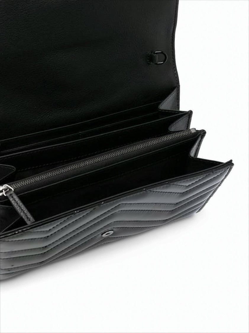 Chevron Quilted Patent Leather Shoulder Bag