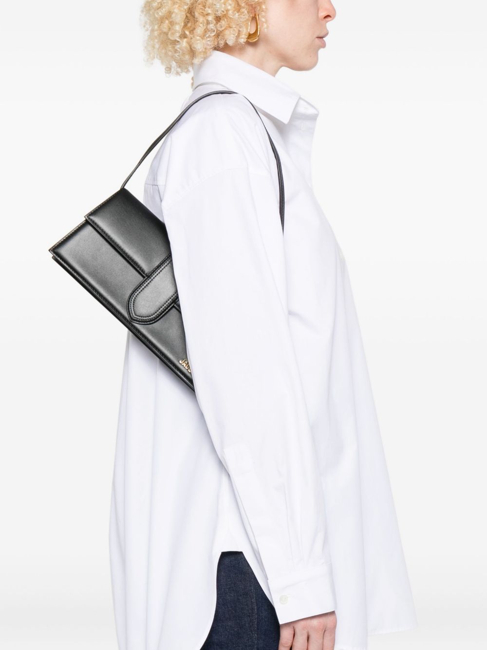 Rectangular Silk and Nylon Shoulder Bag