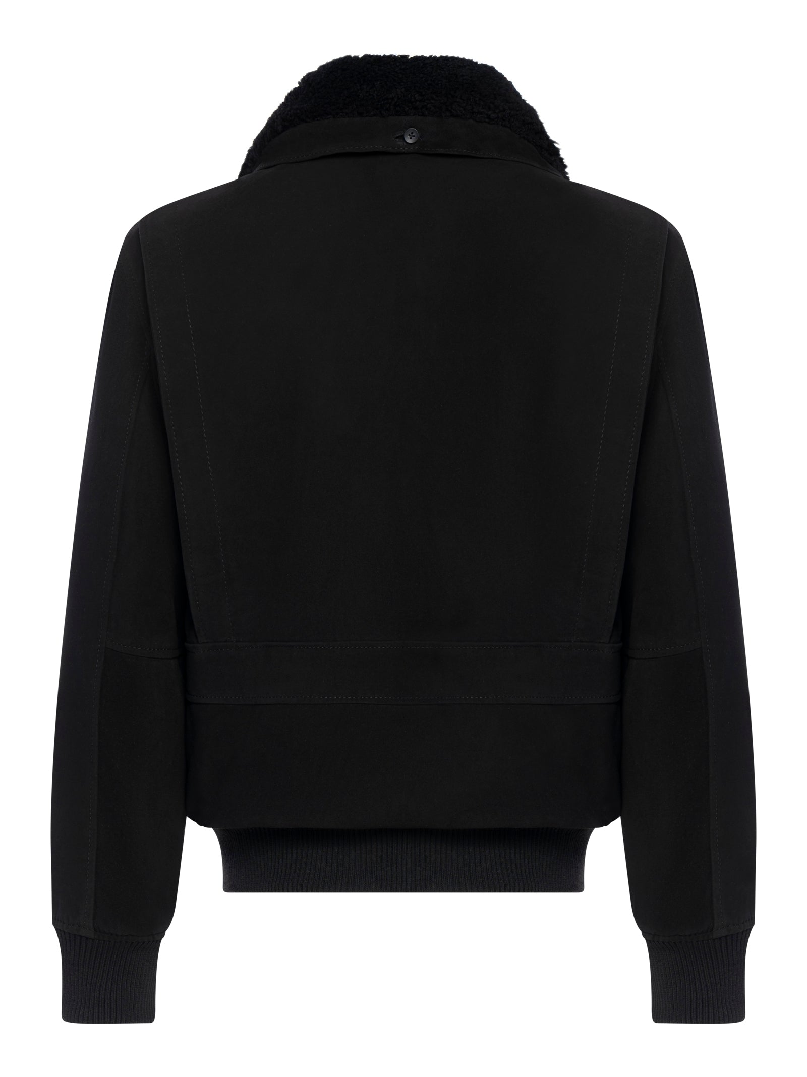 Water-Repellent Suede Lambskin Bomber Jacket