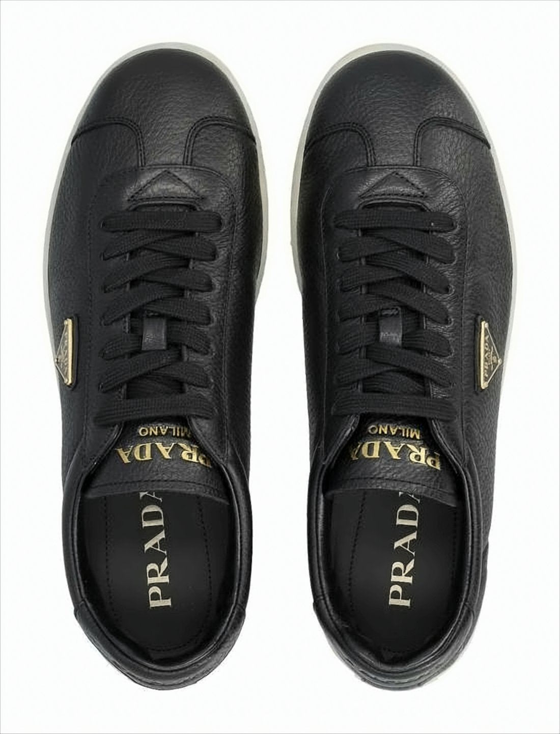 Textured Leather Low-Top Sneakers