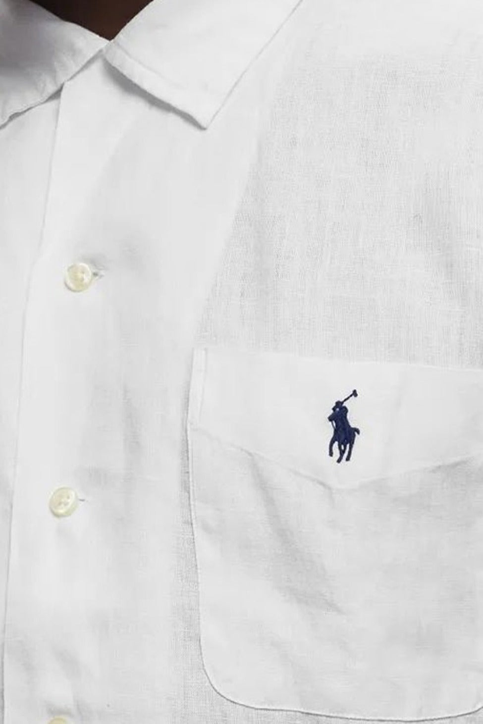 White Cotton Button-Up Short-Sleeve Shirt