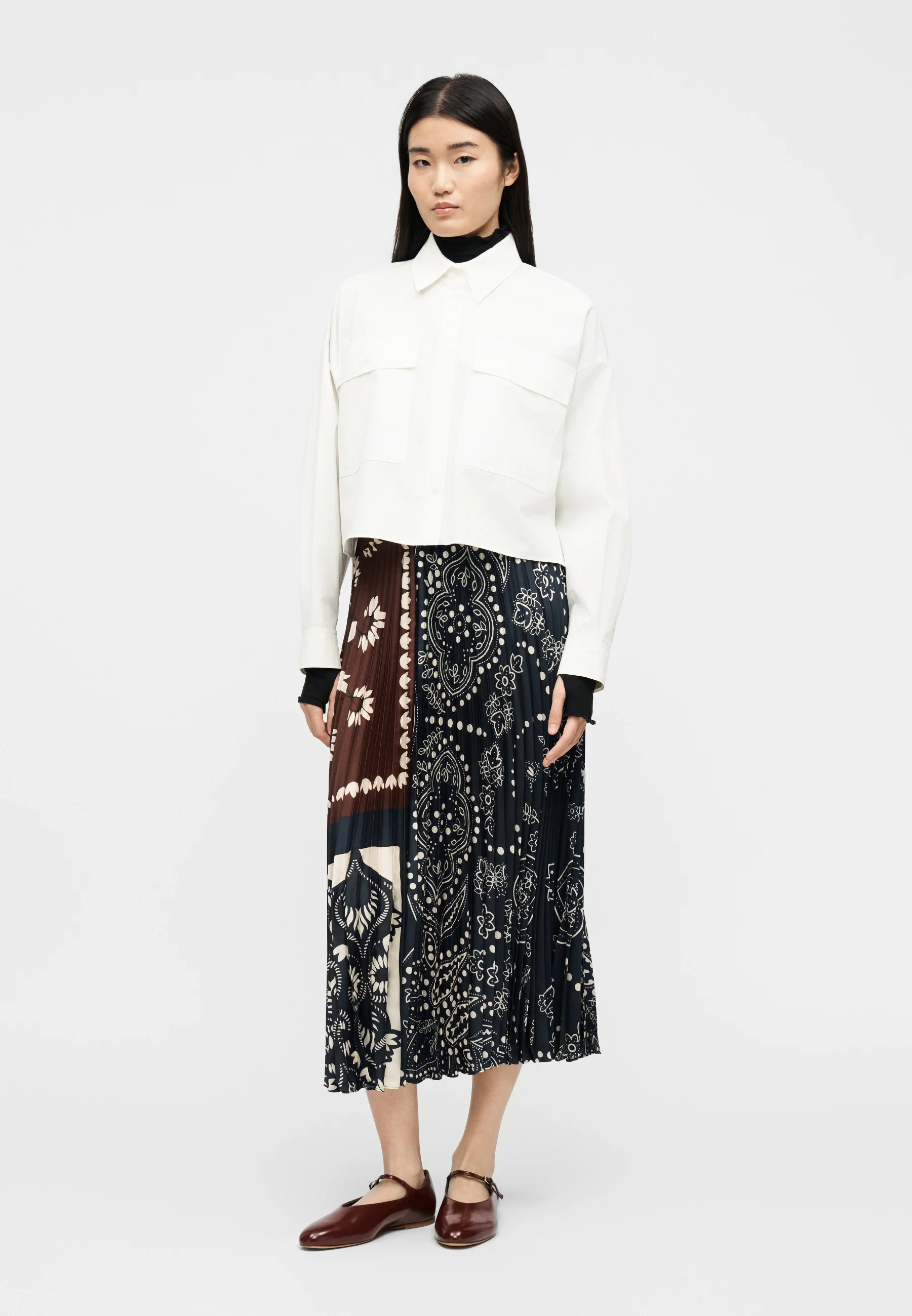 Cuoio Brown Viscose Blend Skirt
