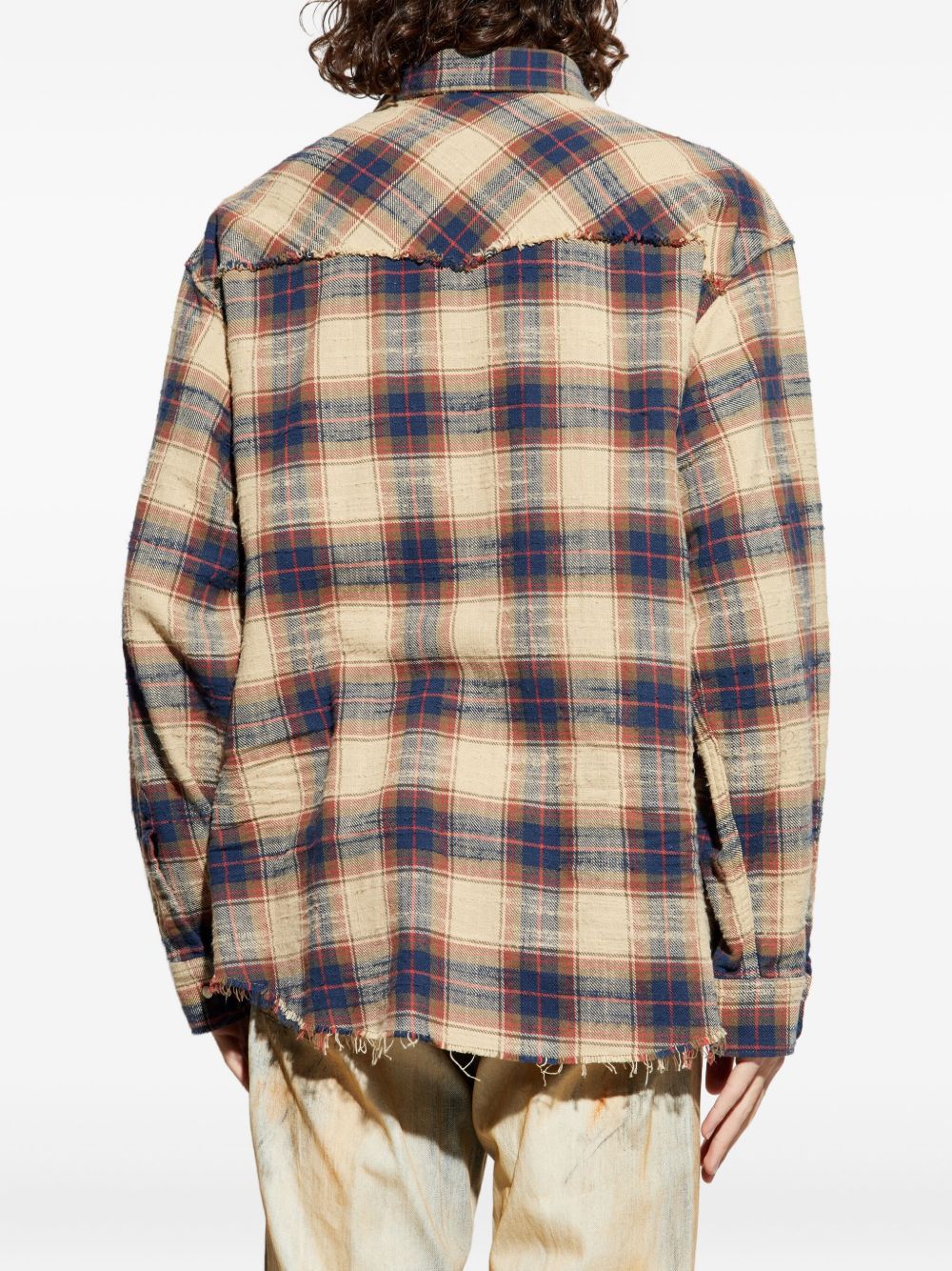 Beige Plaid Casual Shirt