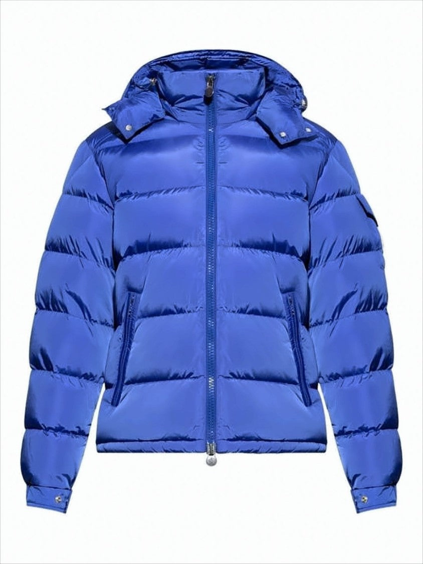 Quilted Blue Down Jacket with Finish