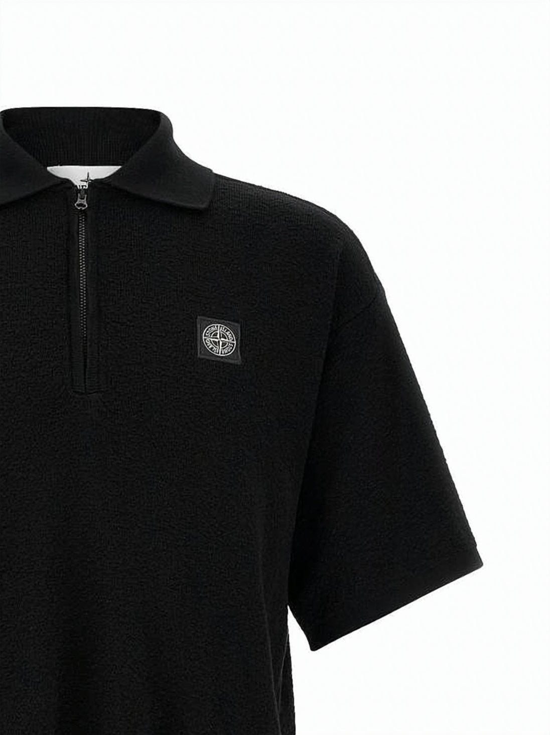 Textured Short-Sleeved Polo Shirt