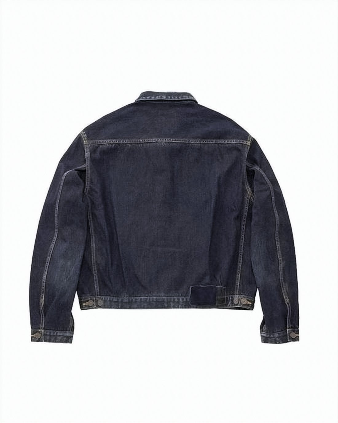 Structured Indigo Denim Jacket with Button-Up Front