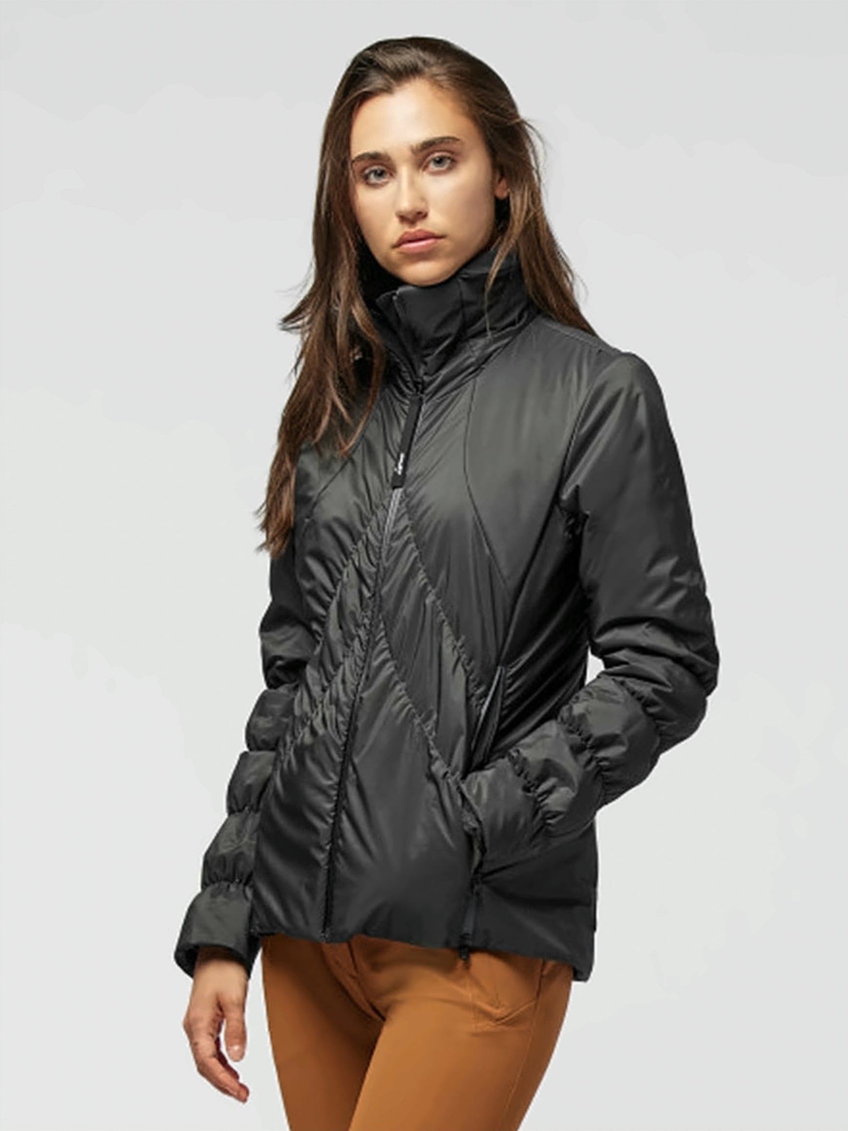 Black Samuela Textured High-Collar Polyamide Jacket