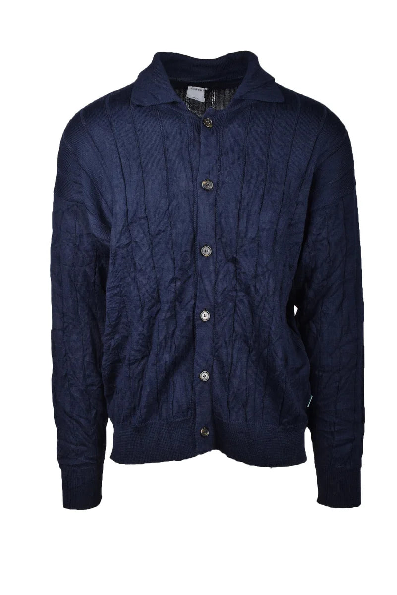 Merino Wool Cardigan - Blue