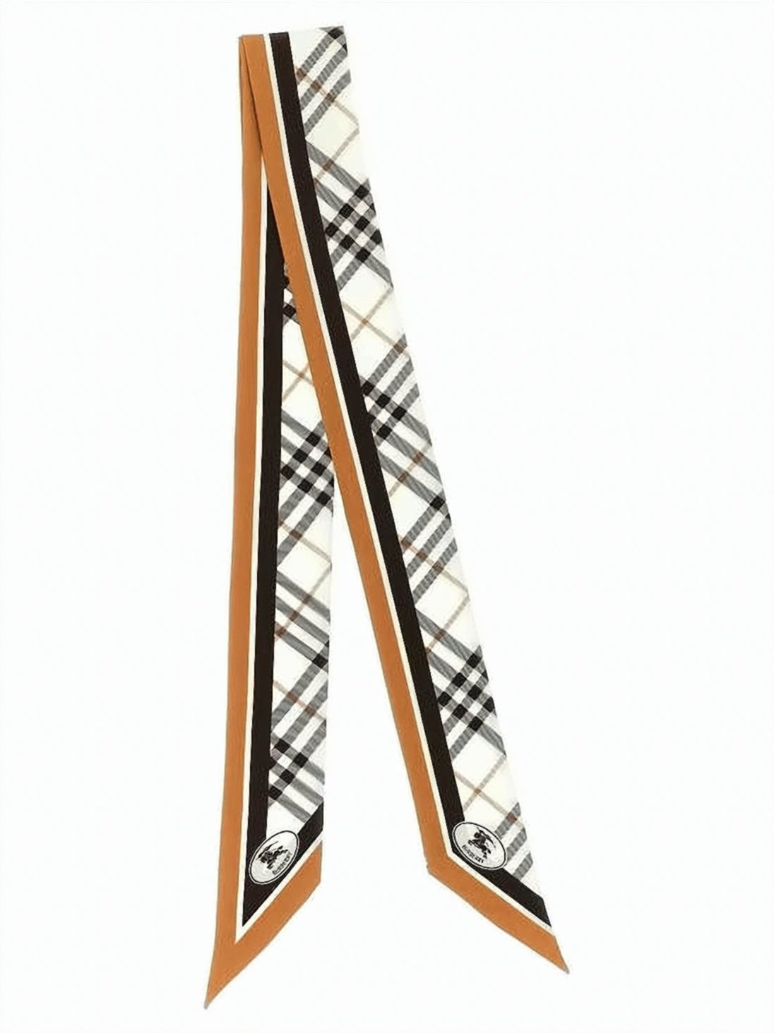 Slim Silk Scarf with Classic Check Pattern