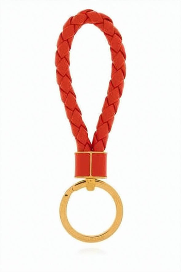 Braided Lambskin Leather Keyring