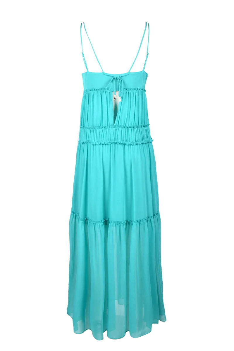 Long Voile Dress - Turquoise