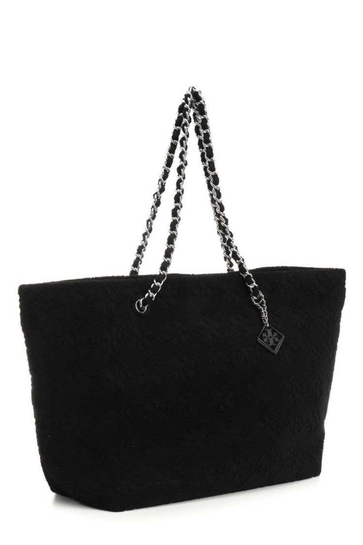 Black Sponge Shopping Bag With Logo