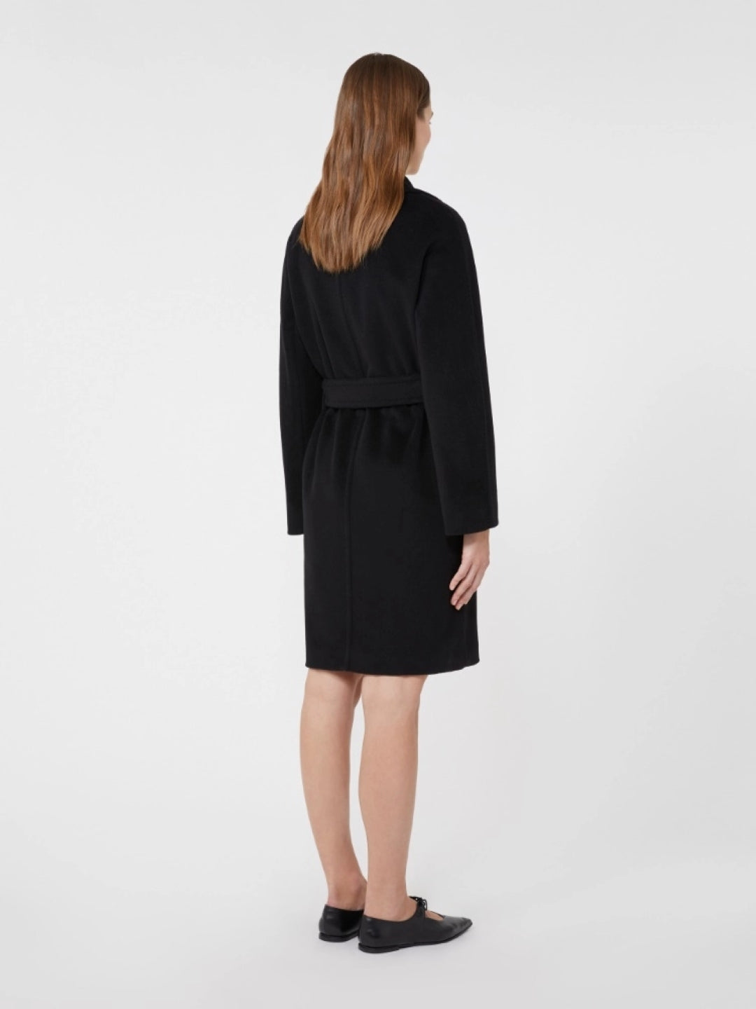 Classic Tailored Black Virgin Wool Coat