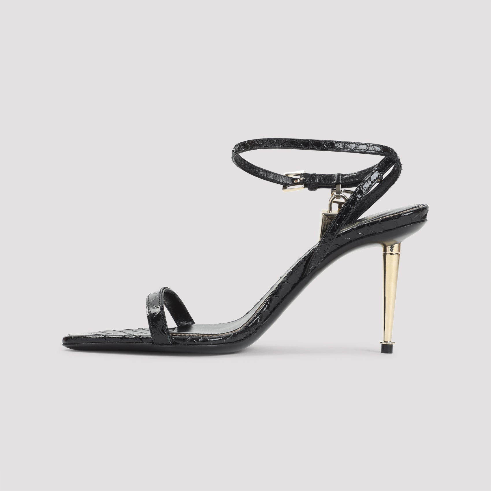 High-Heeled Sandals with Ankle Strap