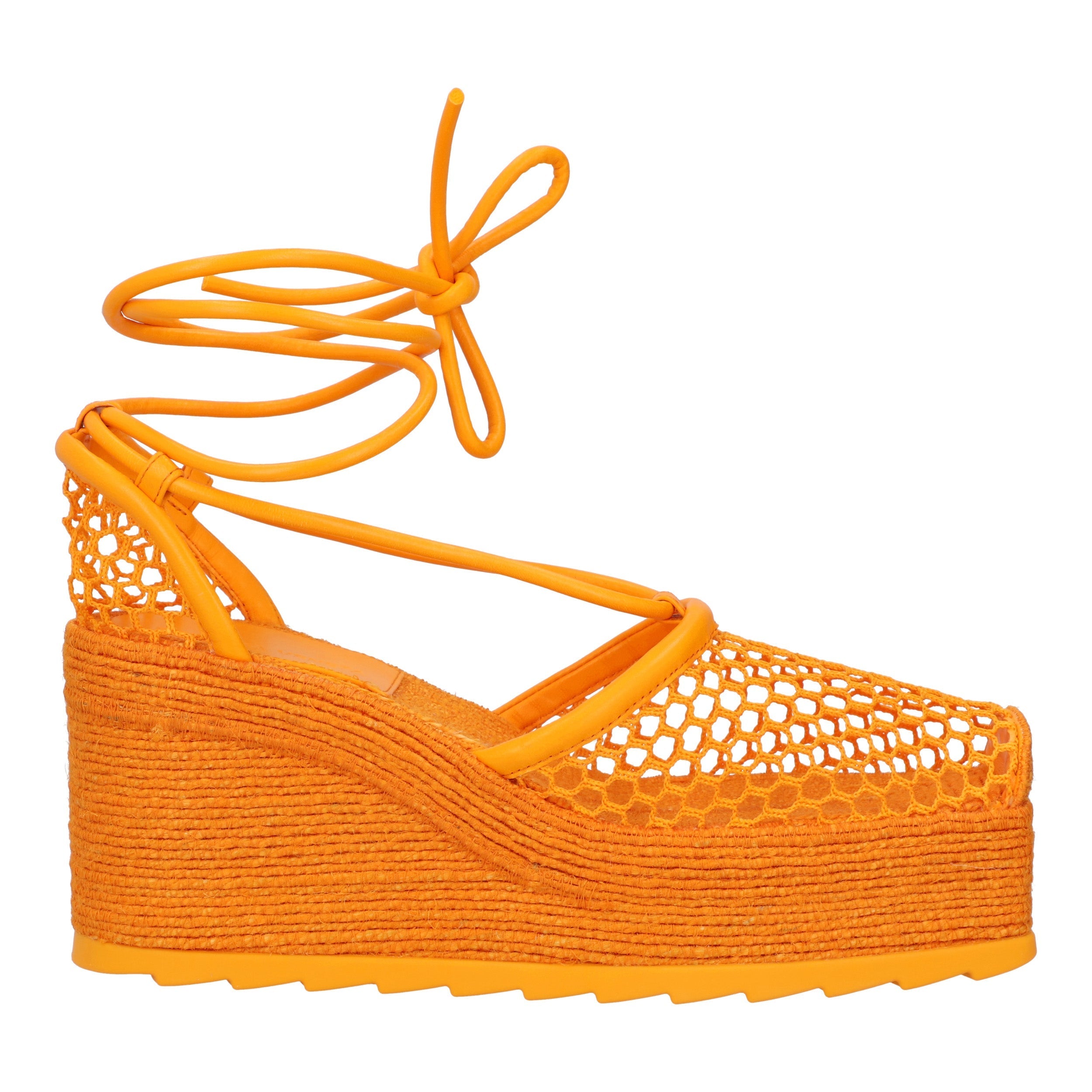 Orange Stretch 90 Wedge Espadrilles