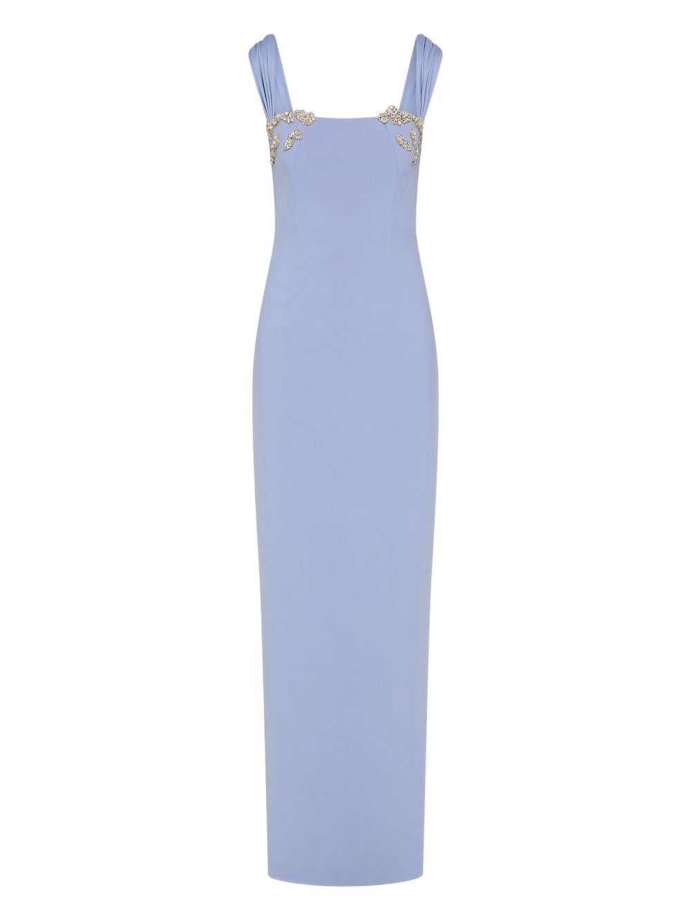 Fitted Column Dress with Straight Neckline
