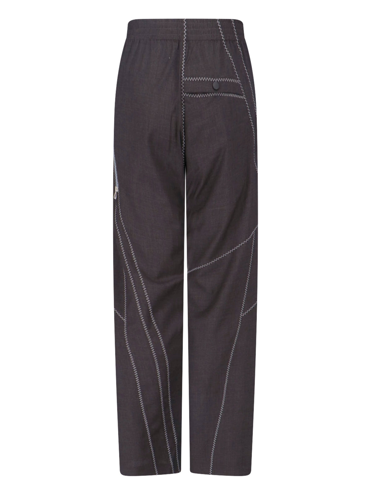 Grey Fosco High-Waisted Zigzag Trousers