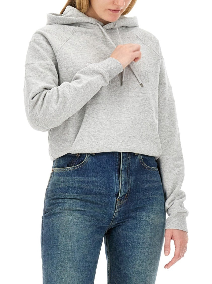 Classic Grey Cotton Hoodie With Drawstring