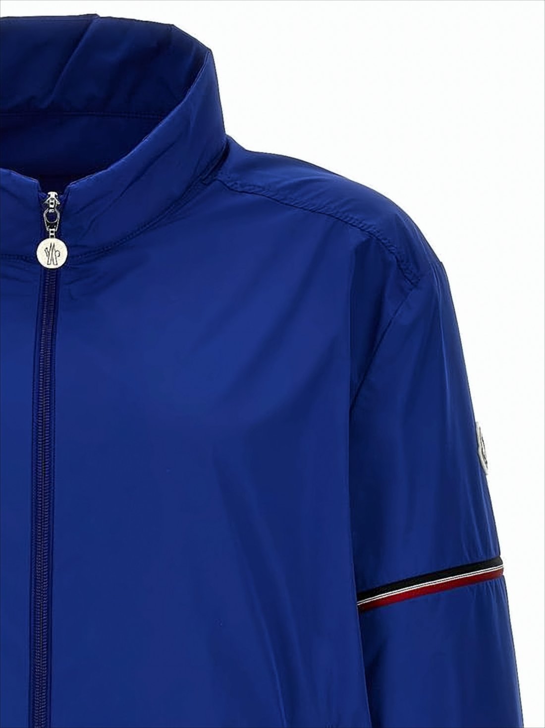 Stand Collar Blue Polyester Moncler Jacket