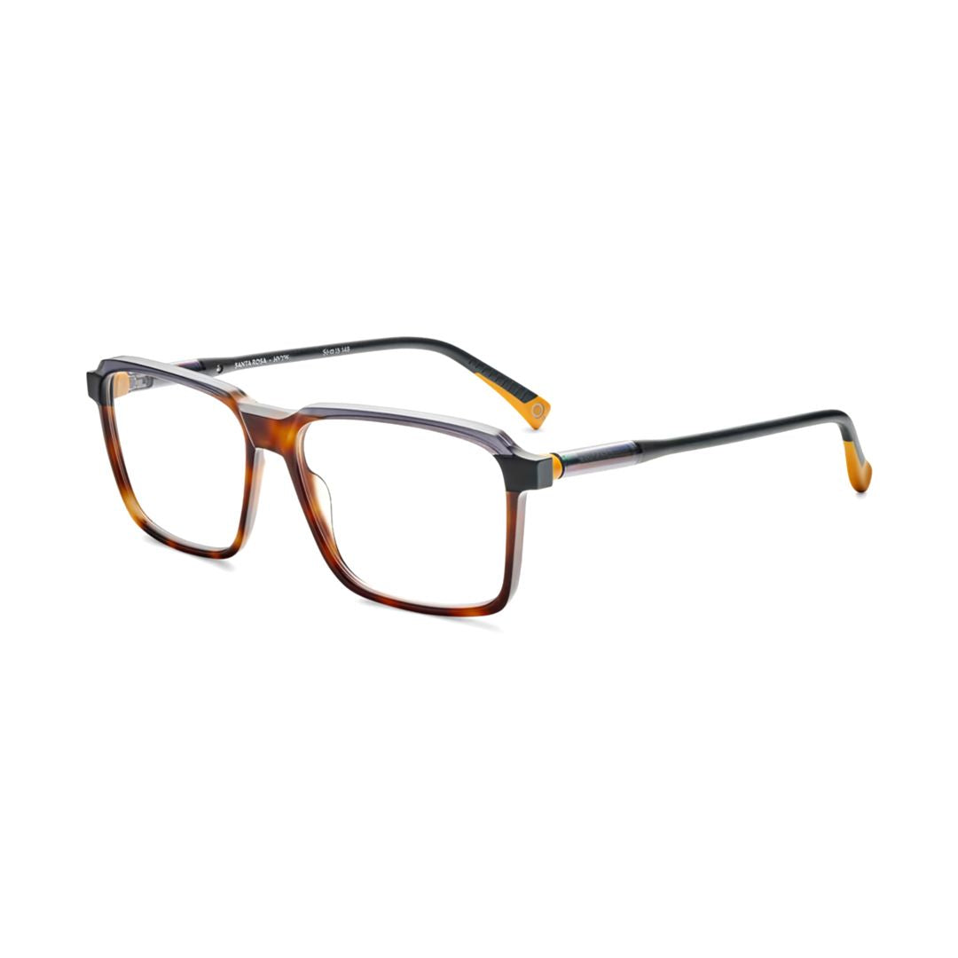 Santa Rosa Rectangular Tortoiseshell Acetate Eyeglasses with Slim Black Temples