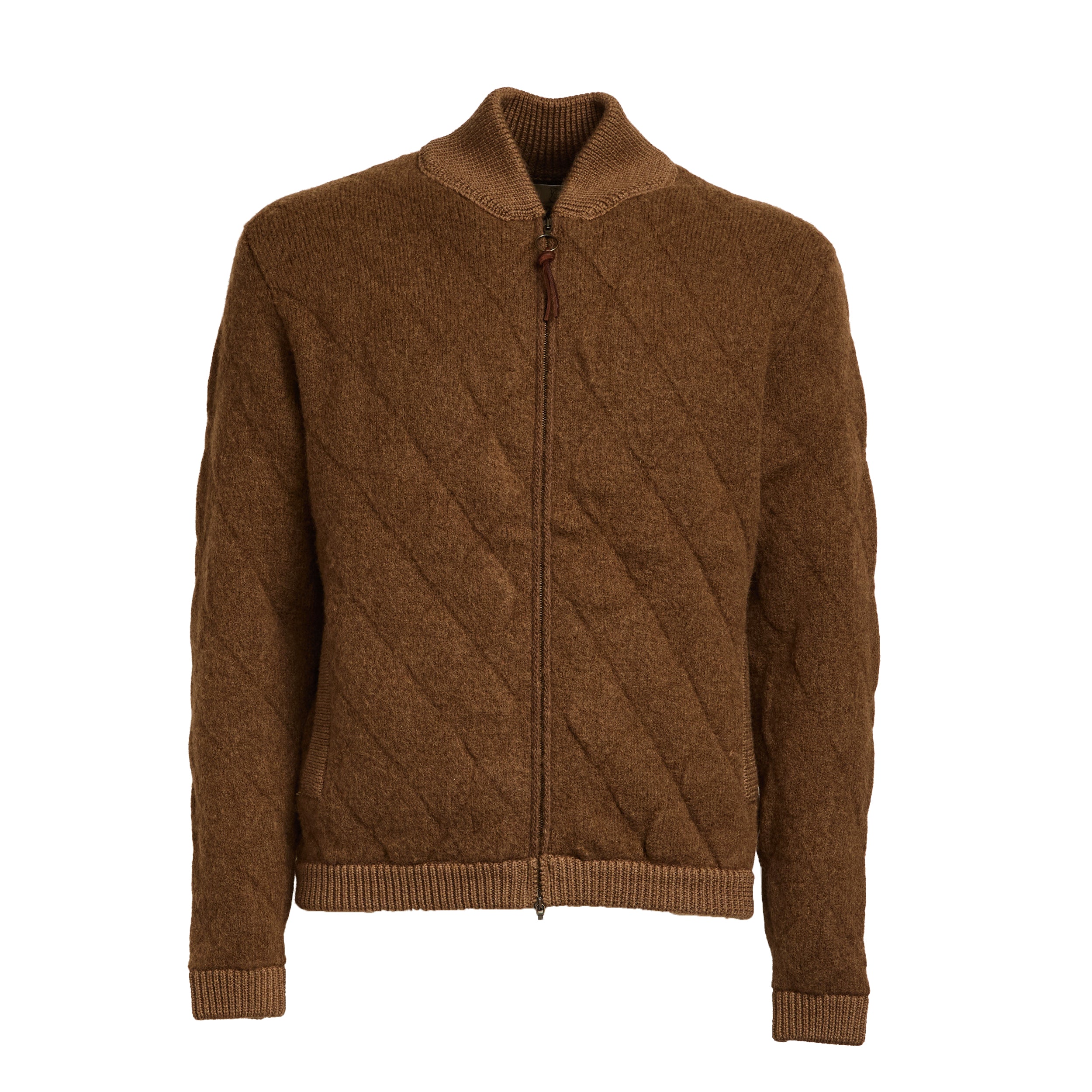 Quilted Baby Camel Bomber Jacket