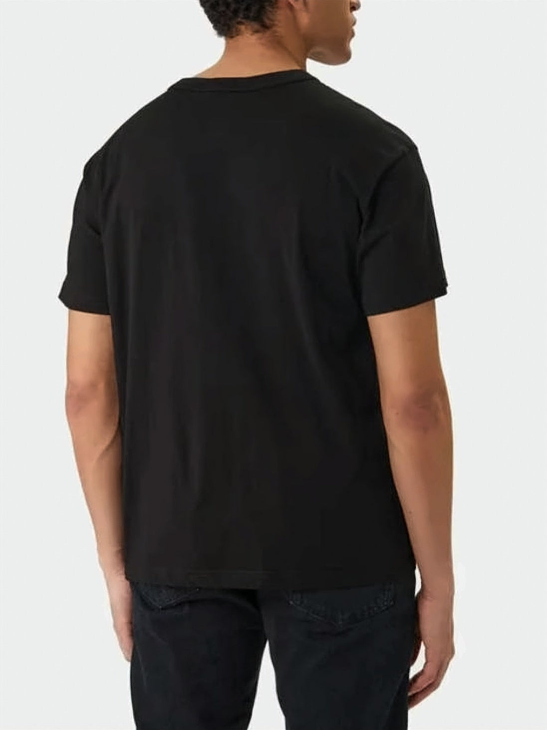 Short-Sleeve Black T-Shirt with Bold Baroque Graphic