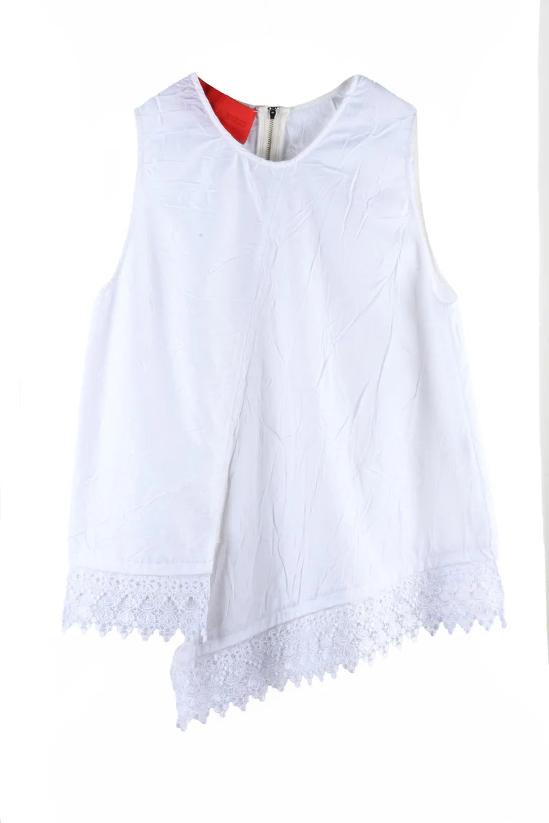 Asymmetric Blouse - White
