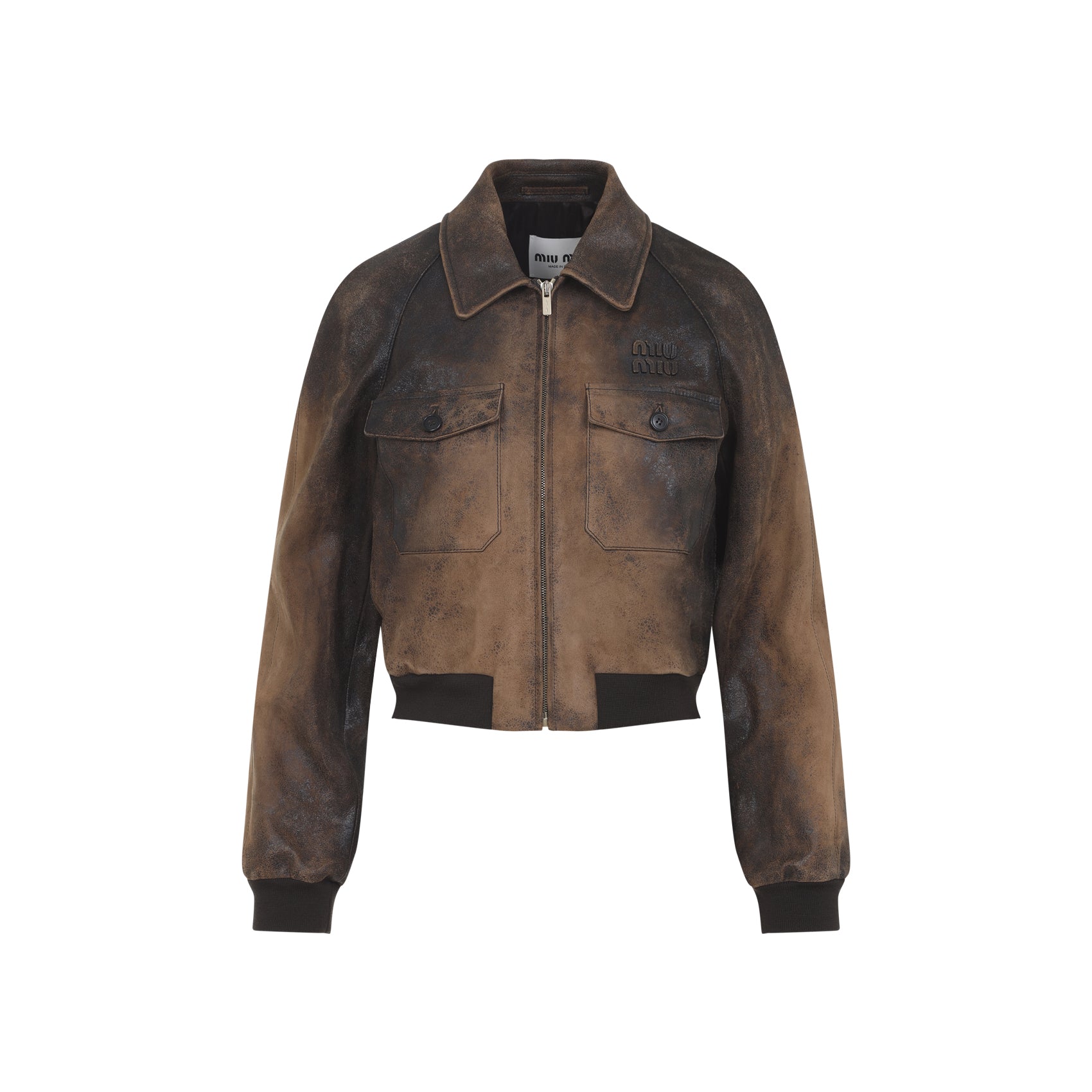 Tailored Lamb Leather Jacket with Distressed Finish