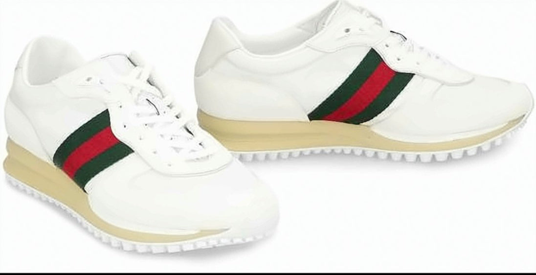 White Canvas and Suede Sneakers