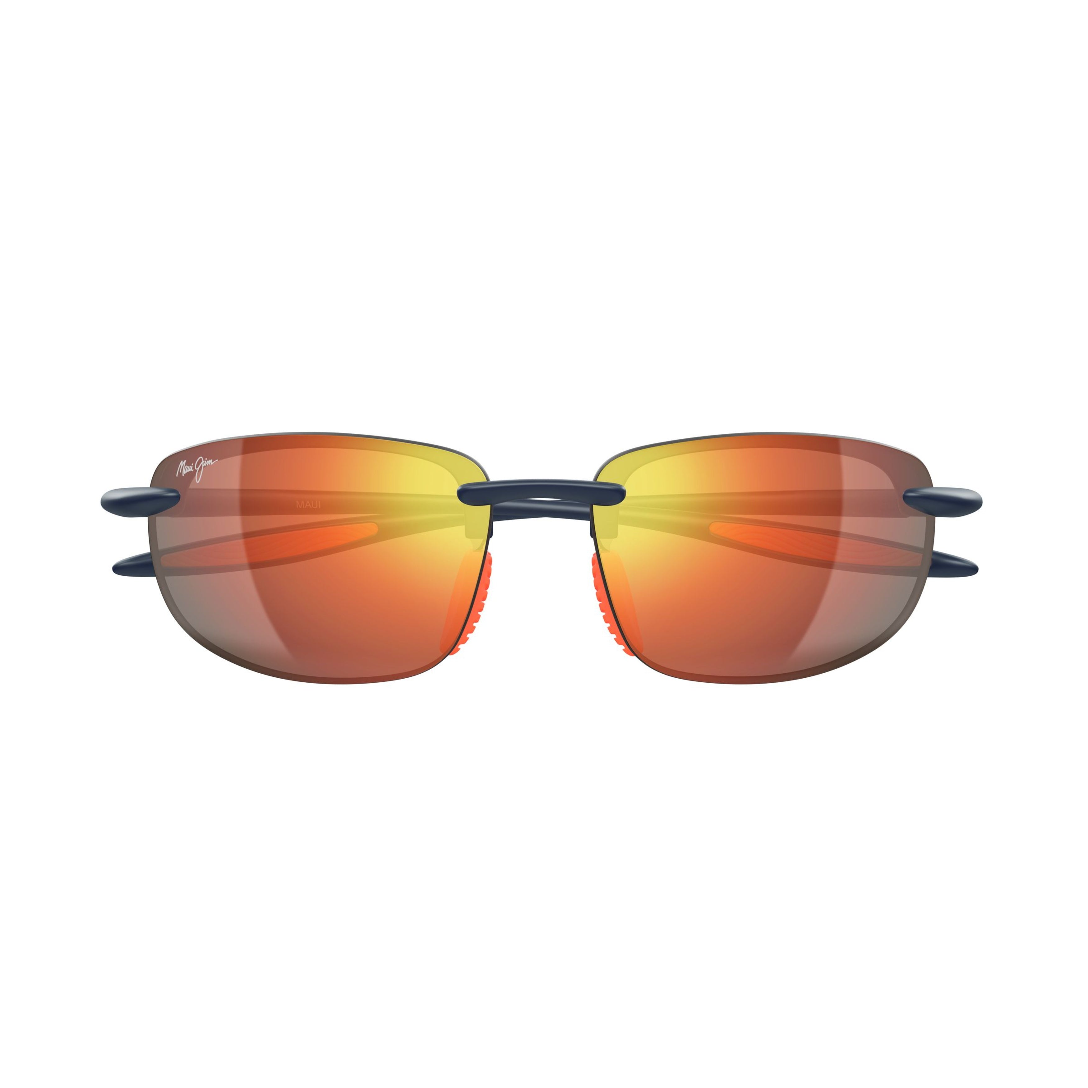 Hookipa Ultra Rimless Black Sunglasses with Mirrored Orange Lenses