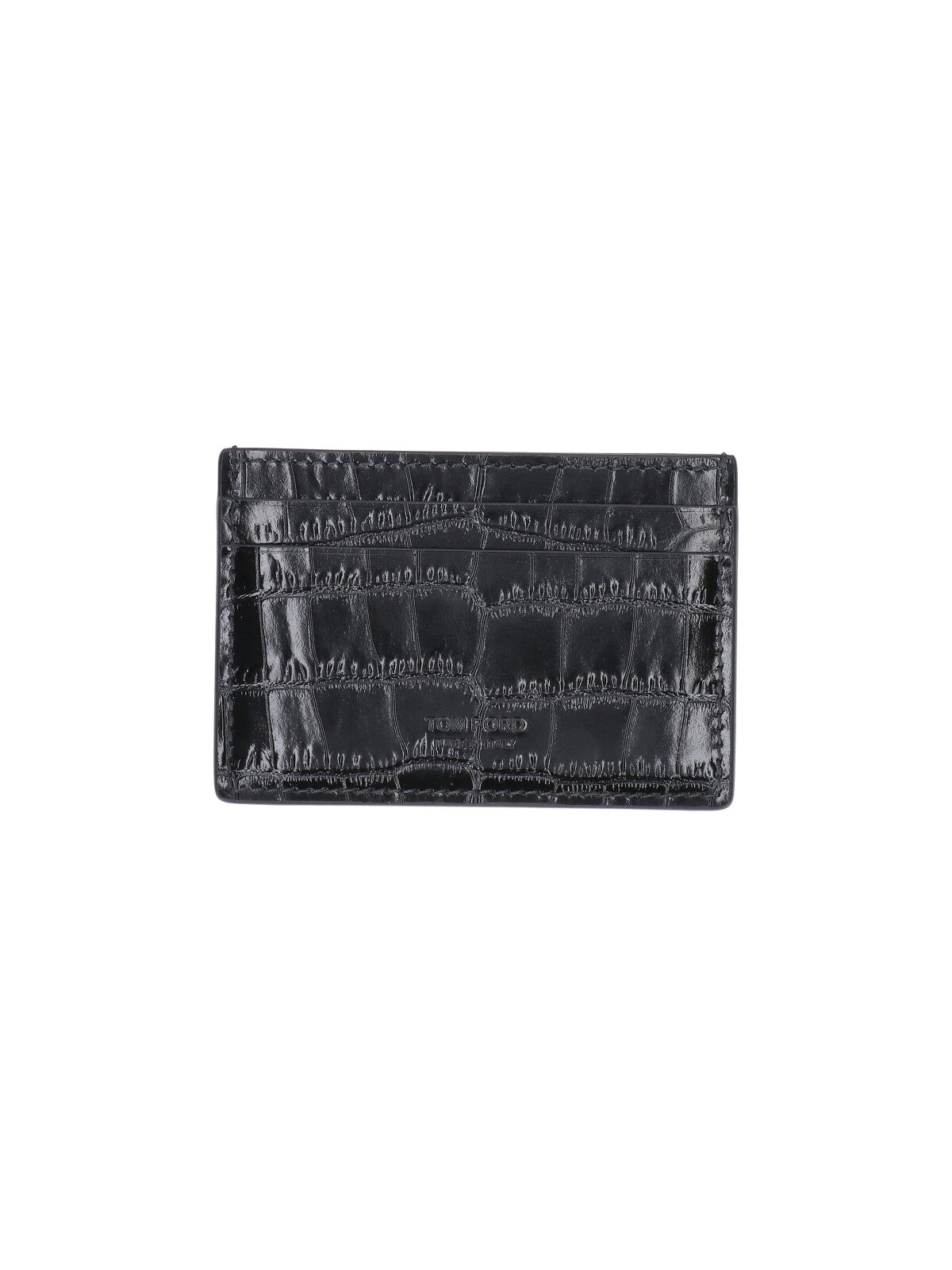 Black Embossed Leather Card Holder