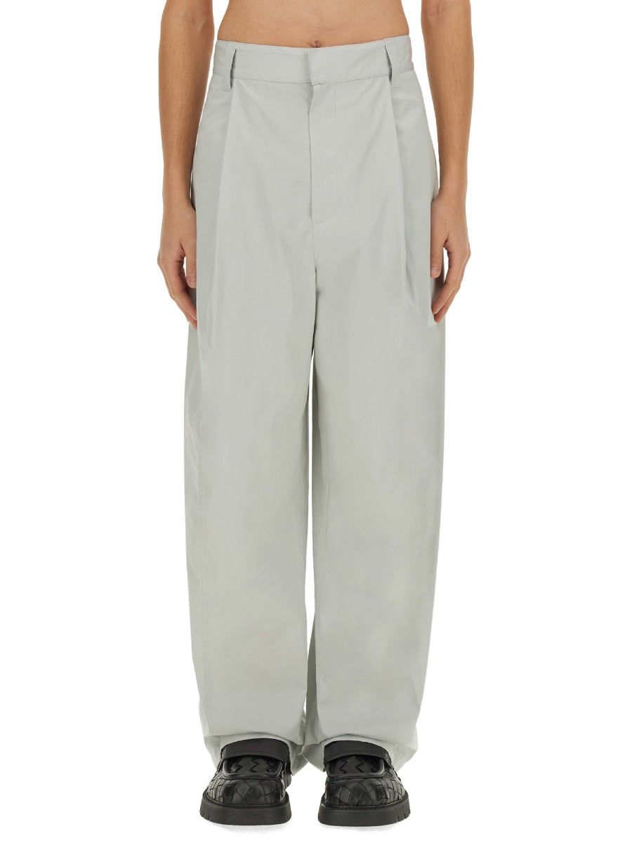 Tailored Silk and Cotton Blend Pants