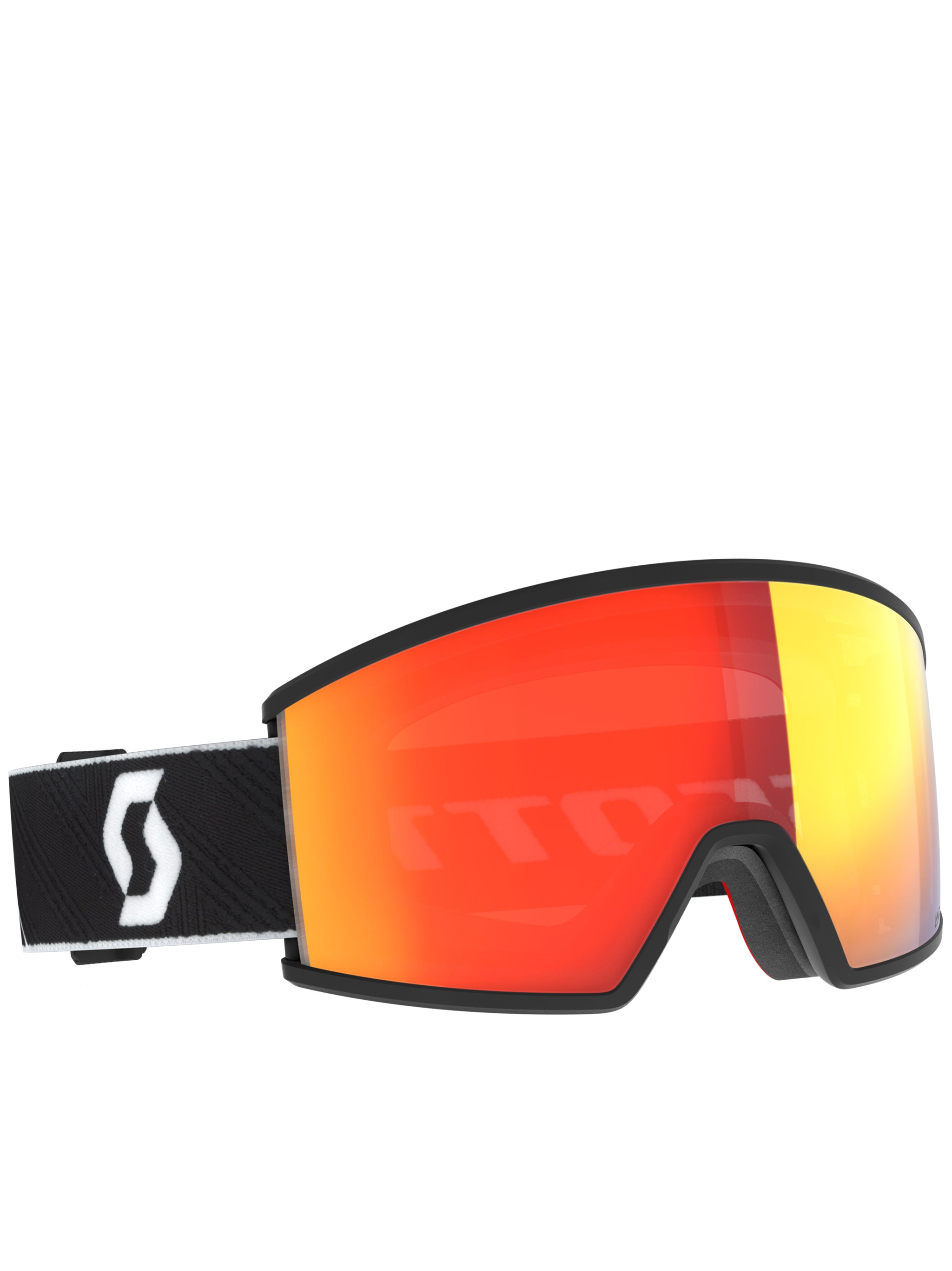 Wide Single-Lens Goggles with Red-Orange Mirrored Finish