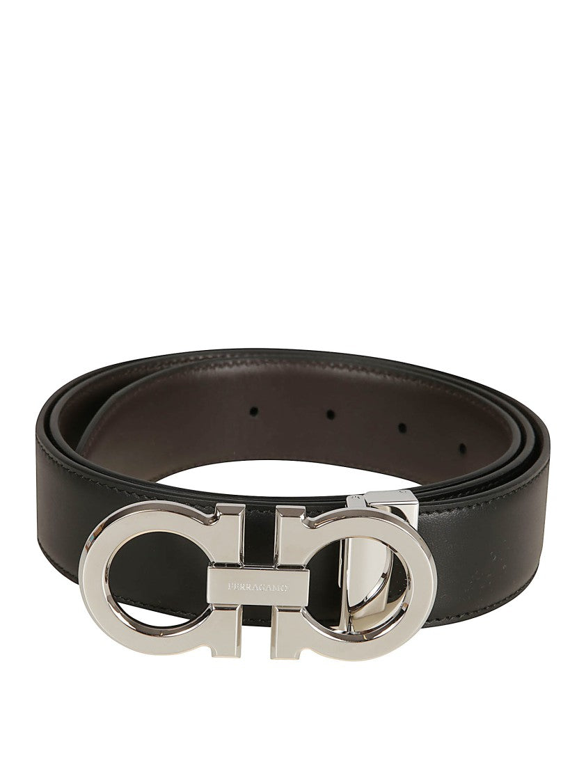 Calf Leather Belt With Gancini Buckle