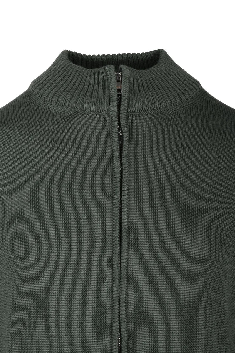 Cardigan Zip Wool - Green