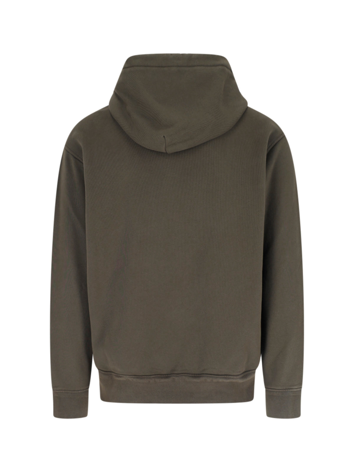 Green Cotton Hoodie With Drawstring