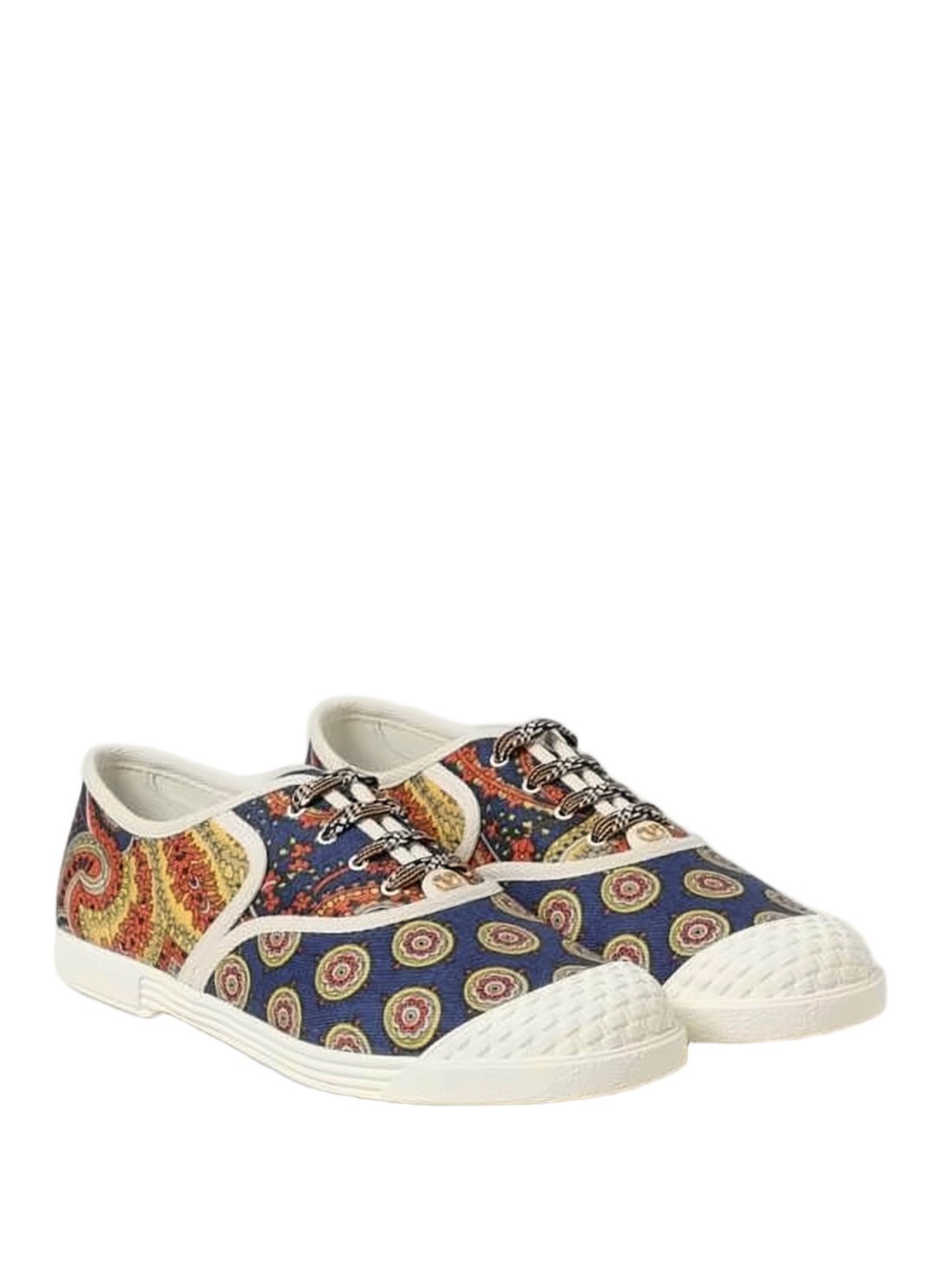 Artistic Patterned Sneakers with Textured Rubber Accents