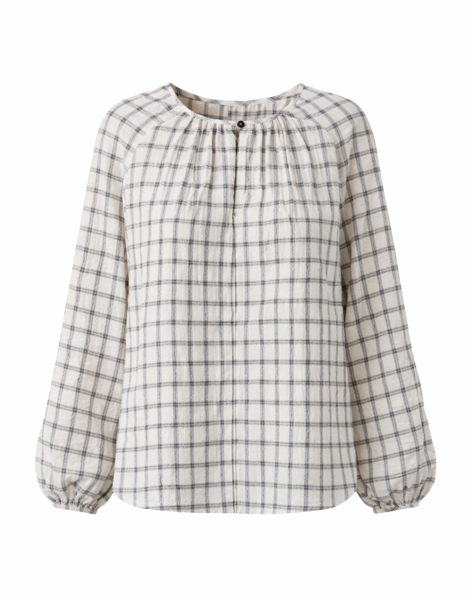 Checked Cotton Blouse In Butter