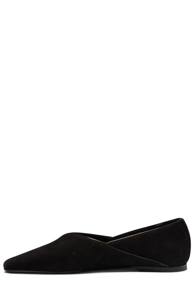 Suede Flat Shoes with Pointed Toe Design by Totême