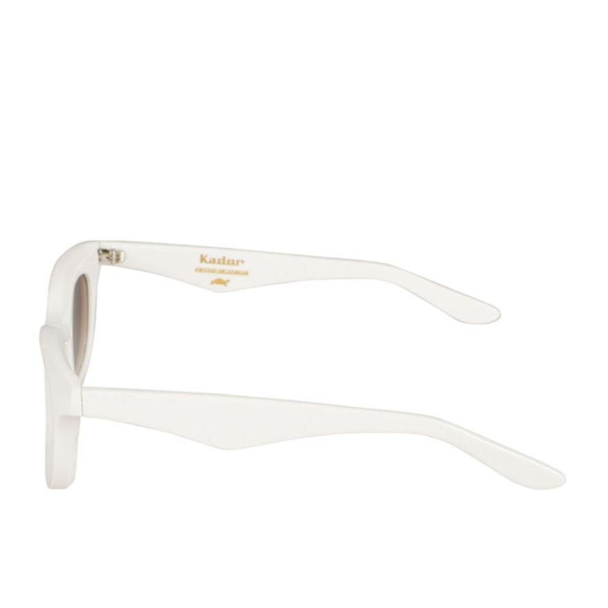 Joya Bold Chunky White Sunglasses with Gradient Brown Lenses