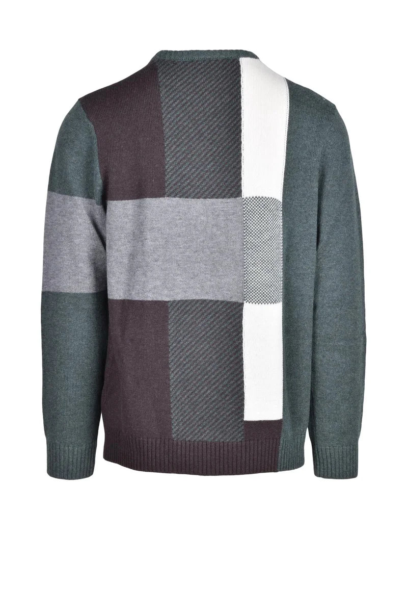Brown/Green Wool Polyamide Acrylic Men's Sweater