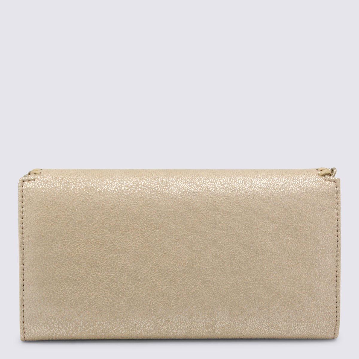 Gold Faux Leather Continental Wallet Crossbody Bag