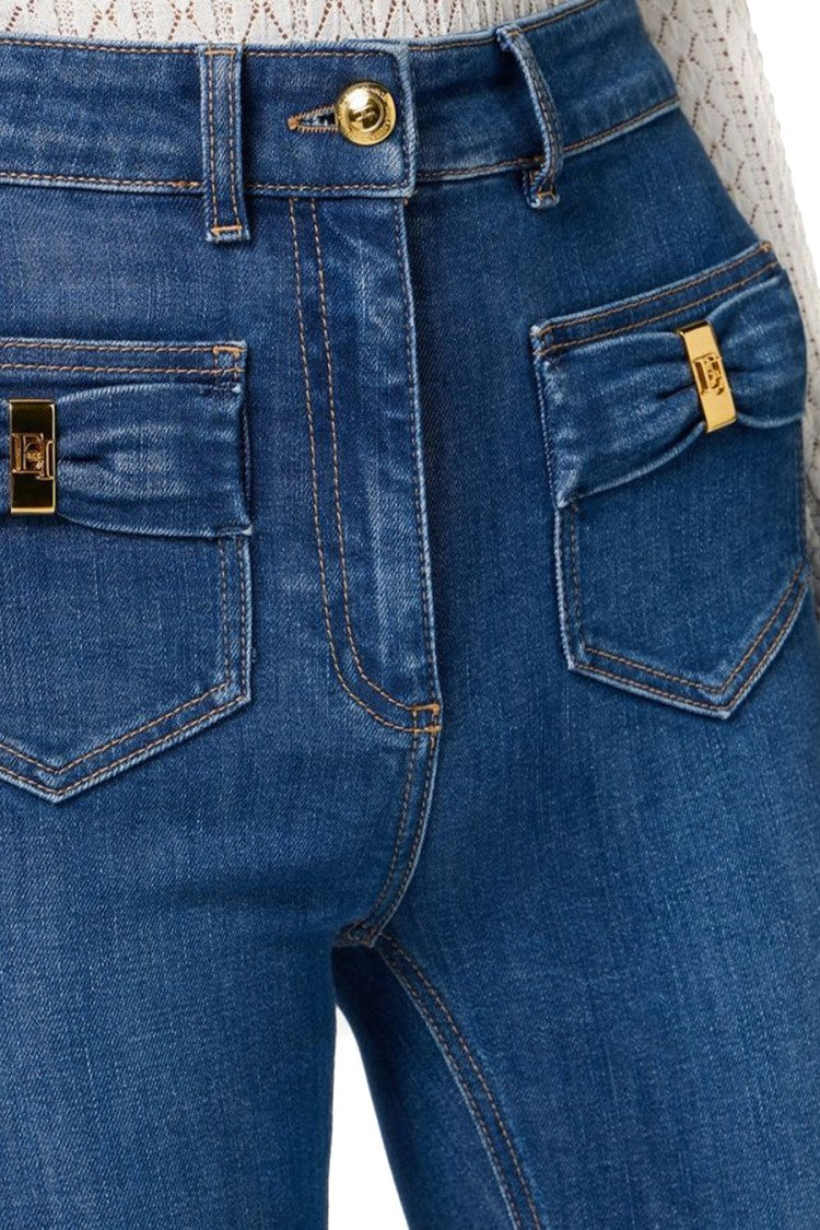 Flared High-Waisted Denim Jeans