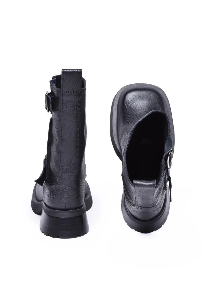 Black Biker Ankle Boots