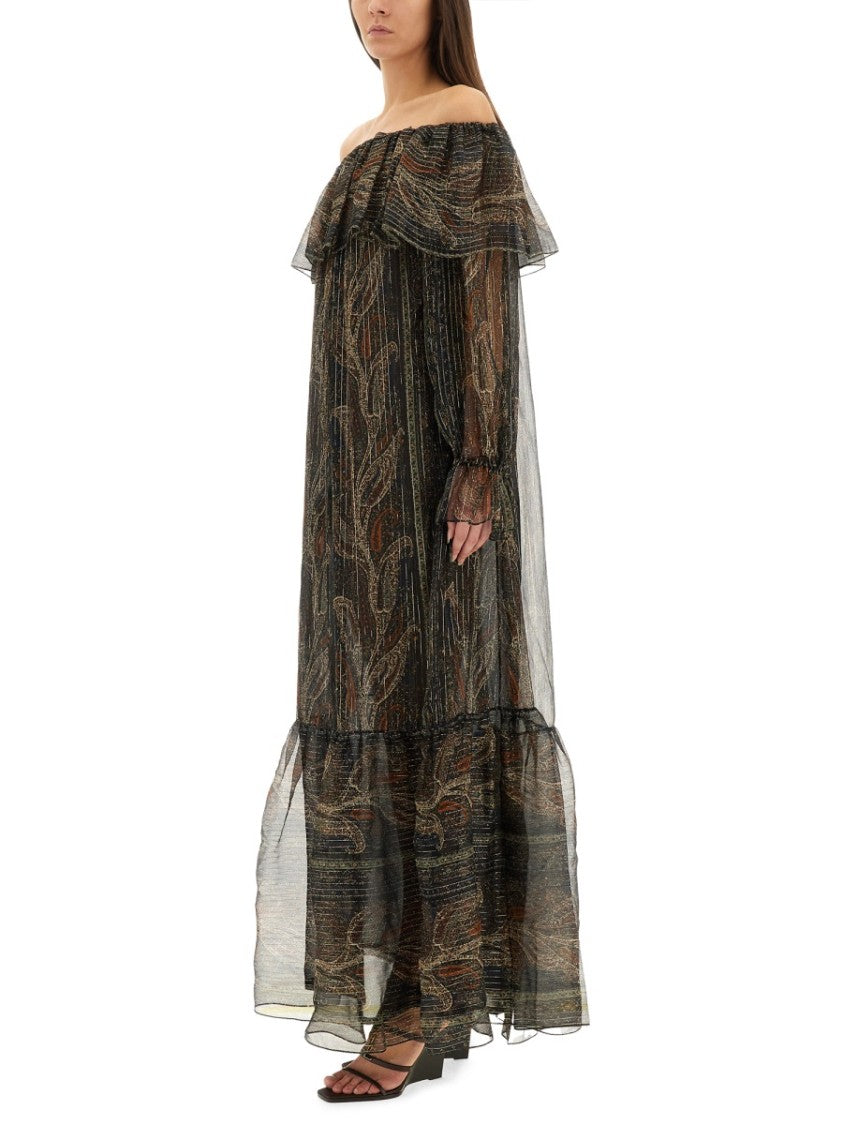 Silk Lurex Creponne Dress