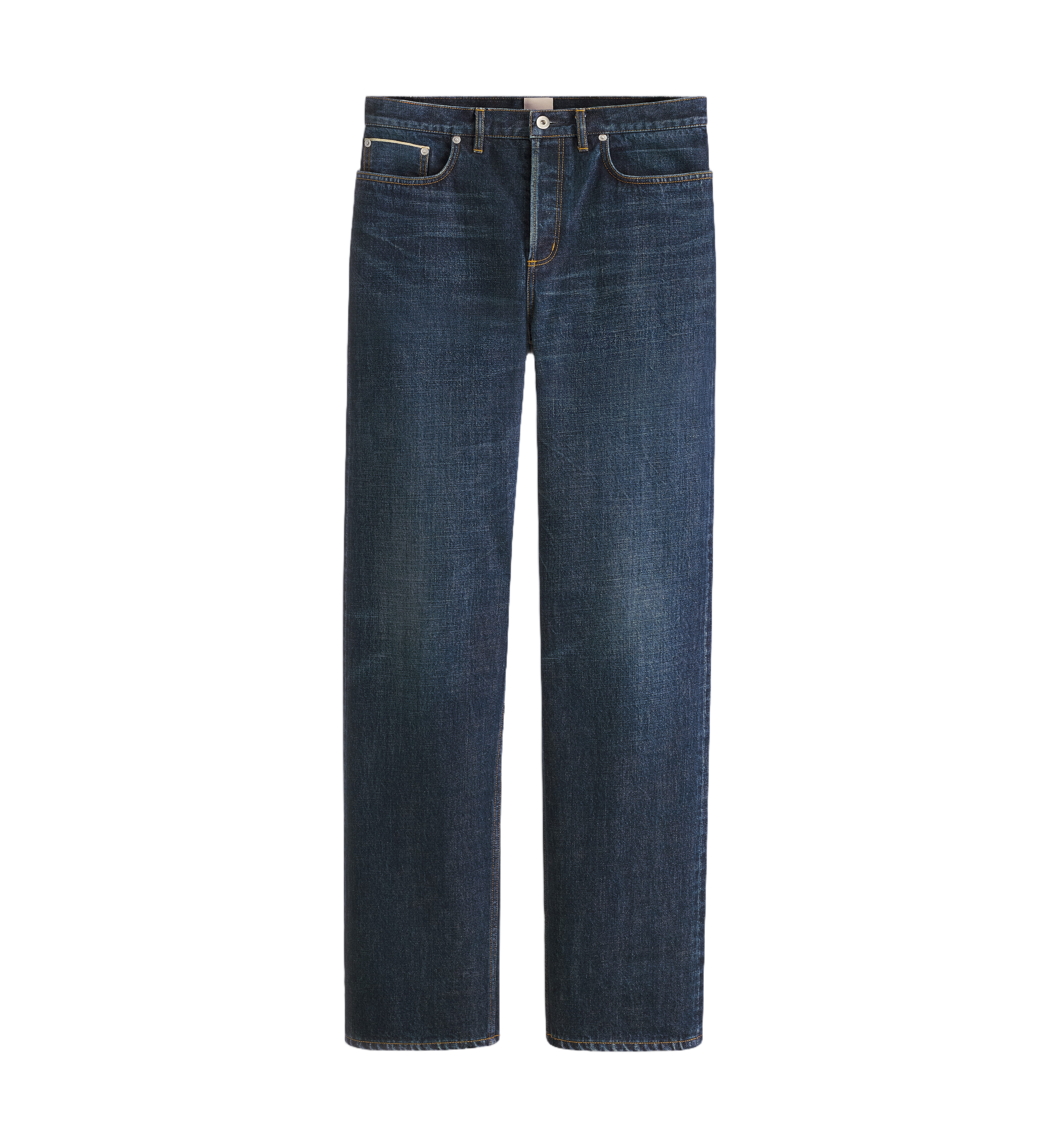 Straight-Leg Dark Indigo Denim Jeans