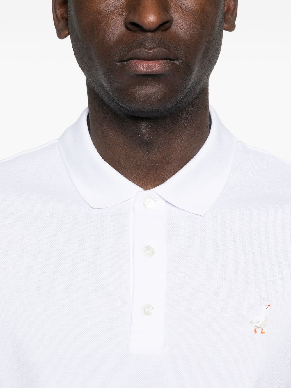 Minimalist White Polo Shirt with Silk